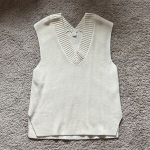 H&M Cream Knit Sleeveless Sweater Vest